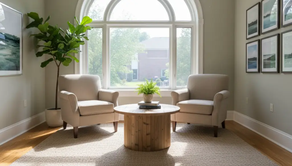 Calm counseling room for dual diagnosis treatment