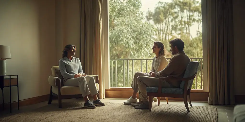 Family therapy for addiction recovery session