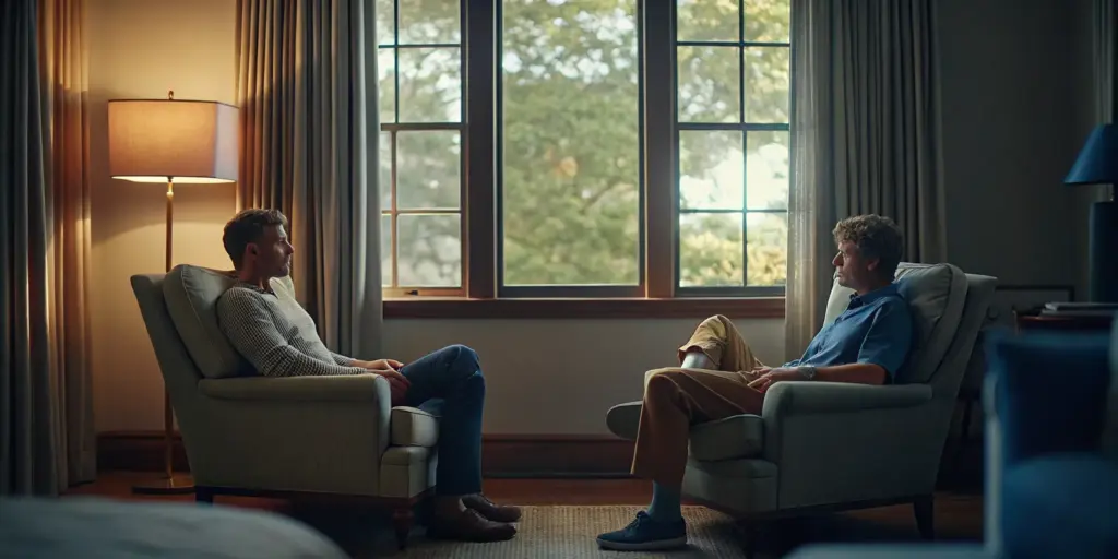 Comfortable therapy room for addiction treatment timeline guidance