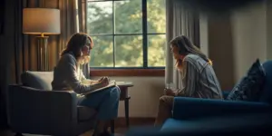 Relapse prevention planning session with clinician and client
