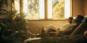 Peaceful luxury alcohol detox treatment facility in New Jersey with calming natural light