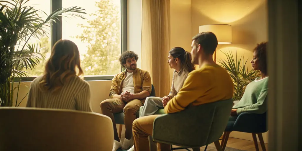 LGBTQ+ support group therapy session at Legacy Healing NJ luxury rehab