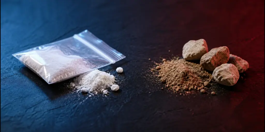 Comparison chart of heroin vs fentanyl showing potency, origin, dosage, onset time, and risk levels
